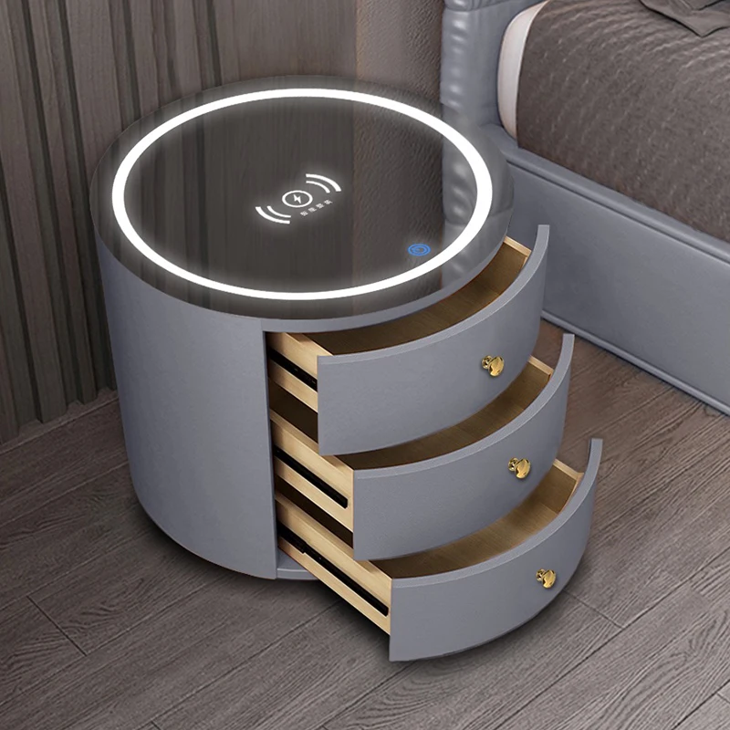 2023NewDesignLuxurySmartNightstandPhoneWirelessChargerBedside