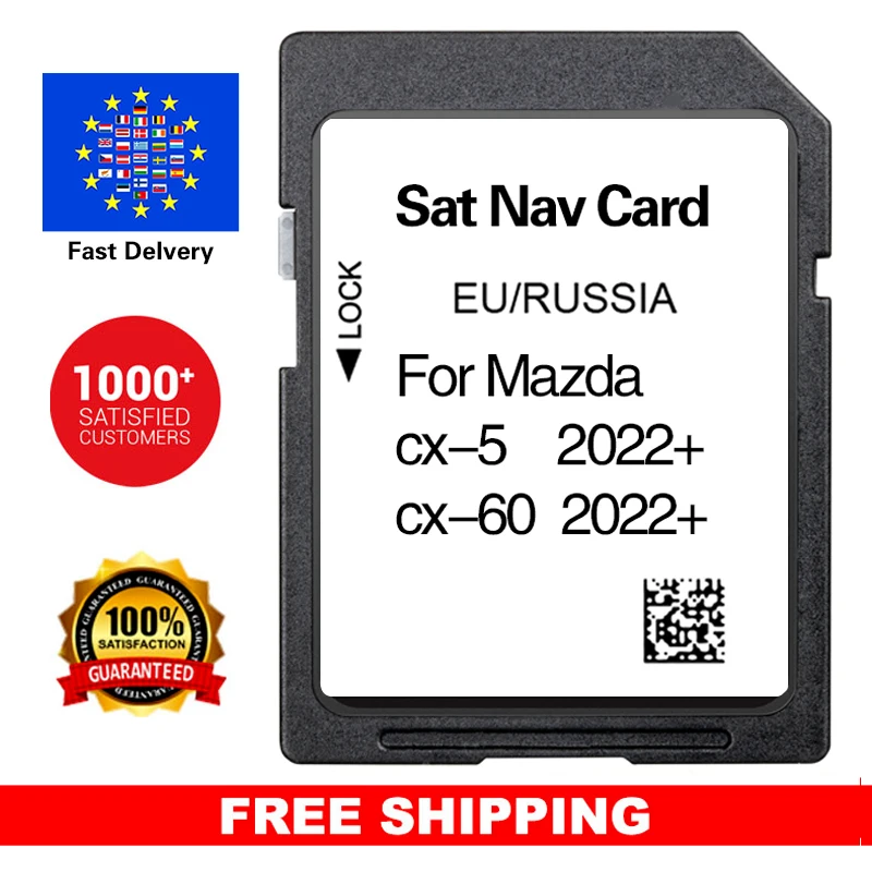 EU RUSSIA 32GB Navigation Maps SD Card for Mazda CX-5 CX-60 + GPS Accessories Navi With Anti Fog Sticker