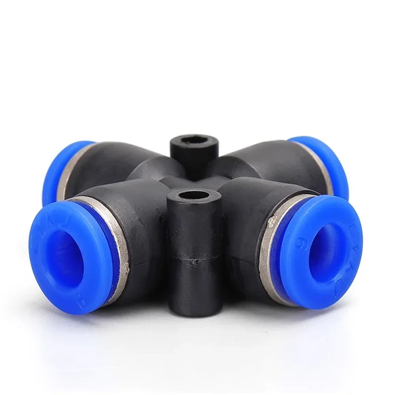 50PCS PK PZA Pneumatic Plastic 4 Way 5 Way Fitting Fittings Quick Connectors Water Hose Connector Air Push Fast 4mm 6mm 8mm 10mm