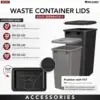Double Pullout Under Cabinet Trash Can with Soft-Close, 50 Quart Garbage Bin for 18" x 1.5" Face Frame, Silver, 4WCTM-2150BBSCDM 2