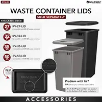 Double Pullout Under Cabinet Trash Can with Soft-Close, 50 Quart Garbage Bin for 18" x 1.5" Face Frame, Silver, 4WCTM-2150BBSCDM 2