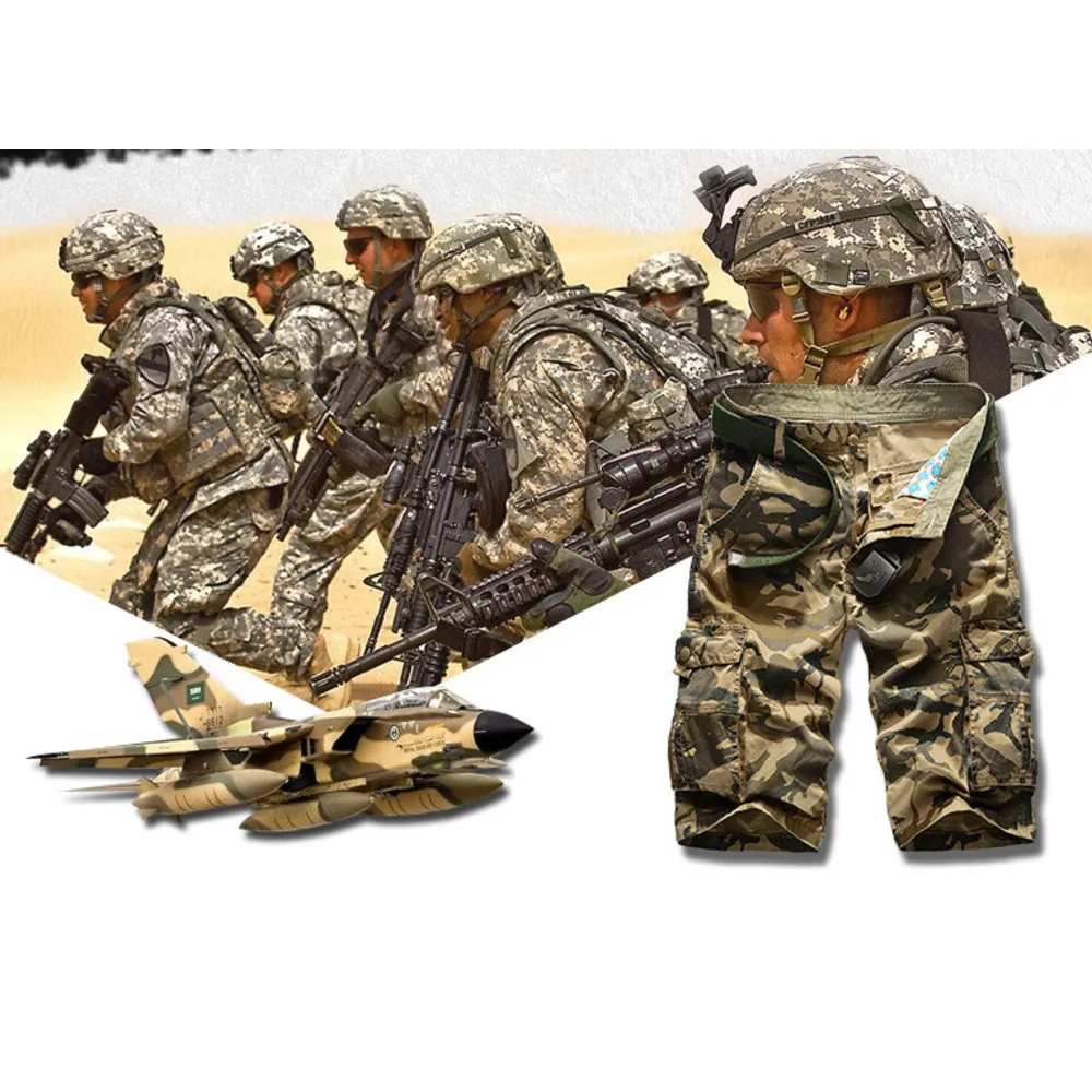 Maskovací kraťasy Camo Cargo Pánské nové 2024 Pánské ležérní kraťasy Pánské volné pracovní kraťasy Pánské vojenské krátké kalhoty Plus Size 29-44_voghion.com