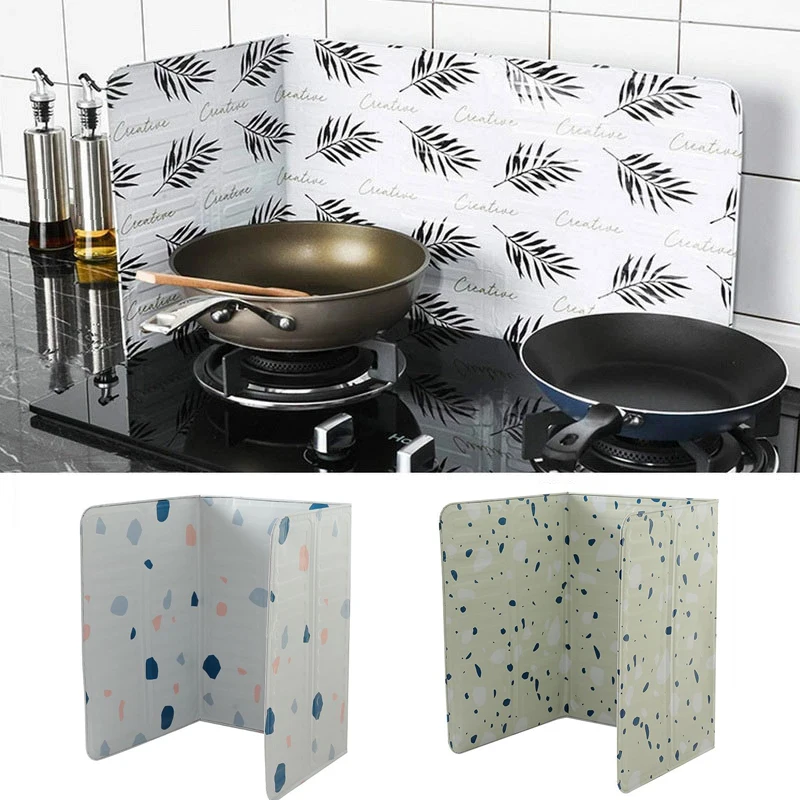 1PC Kitchen Cooking Frying Oil Splash Screen Cover Anti Splatter Shield Guard Aluminium Foil Scald Proof Board Protective Plate kitchen splatter screen kitchen splash guard