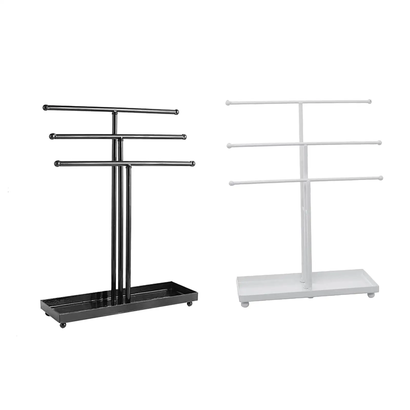 Matte Black Tabletop Leaf And Tree Design Jewelry Organizer With Torch