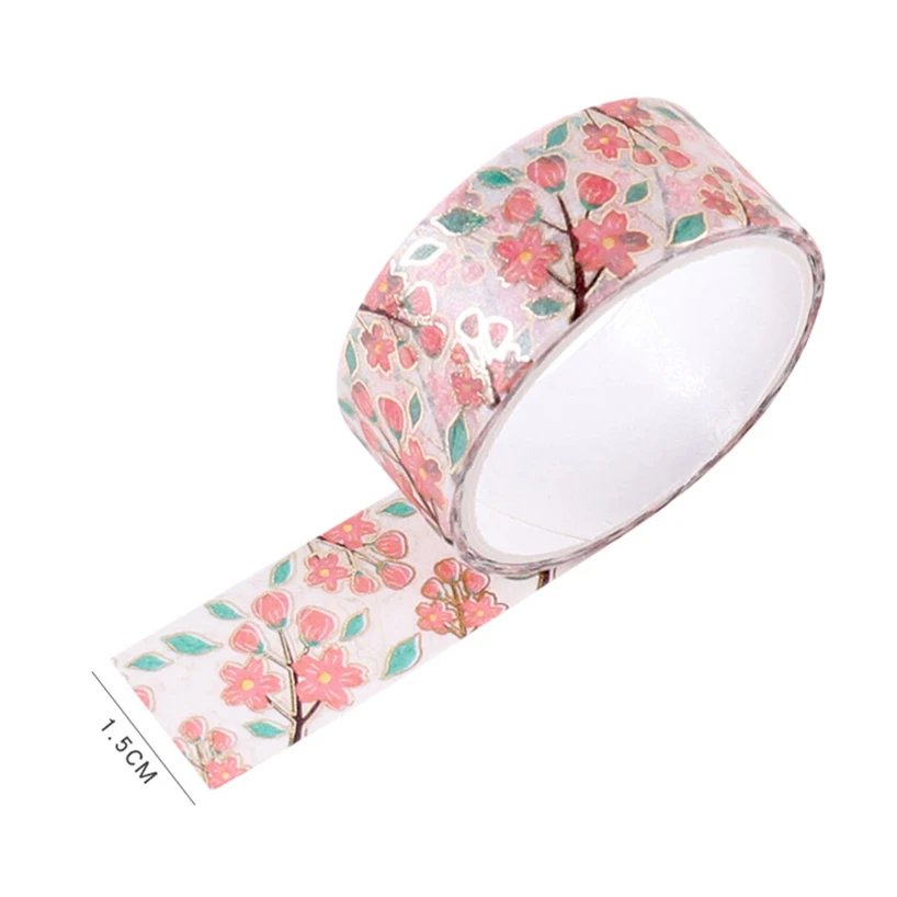 Sakura Washi Tapes 12 Rolls Scrapbooking Supplies Diary Decoration Gold Foil Cinta Adhesiva Decorativa Washitape adhesive tape,washi tape,adhesive tapes,masking tape,decorative tape,decoration tape,collage tape