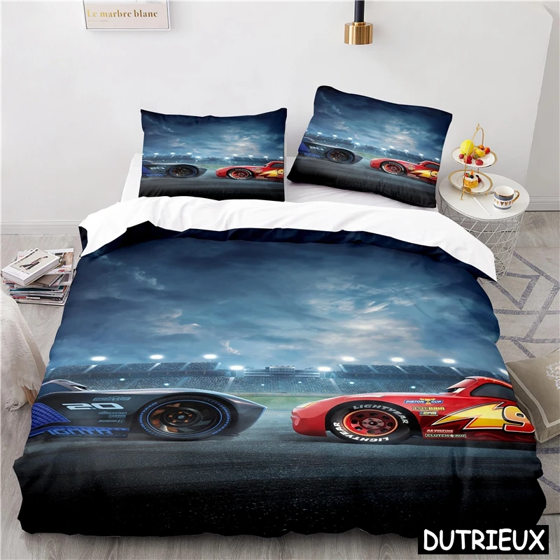 

Cars Lightning McQueen Bedding Set Soft Duvet Cover Set Comforter Cover With Pillowcase Set Home Textile Bedclothes For Kids Boy