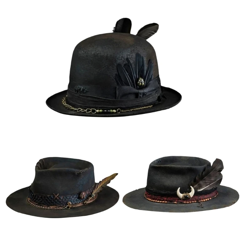 

Classical Wide Brimmed Cowboy Hat Casual Hat Gift for Father Uncle Dropship