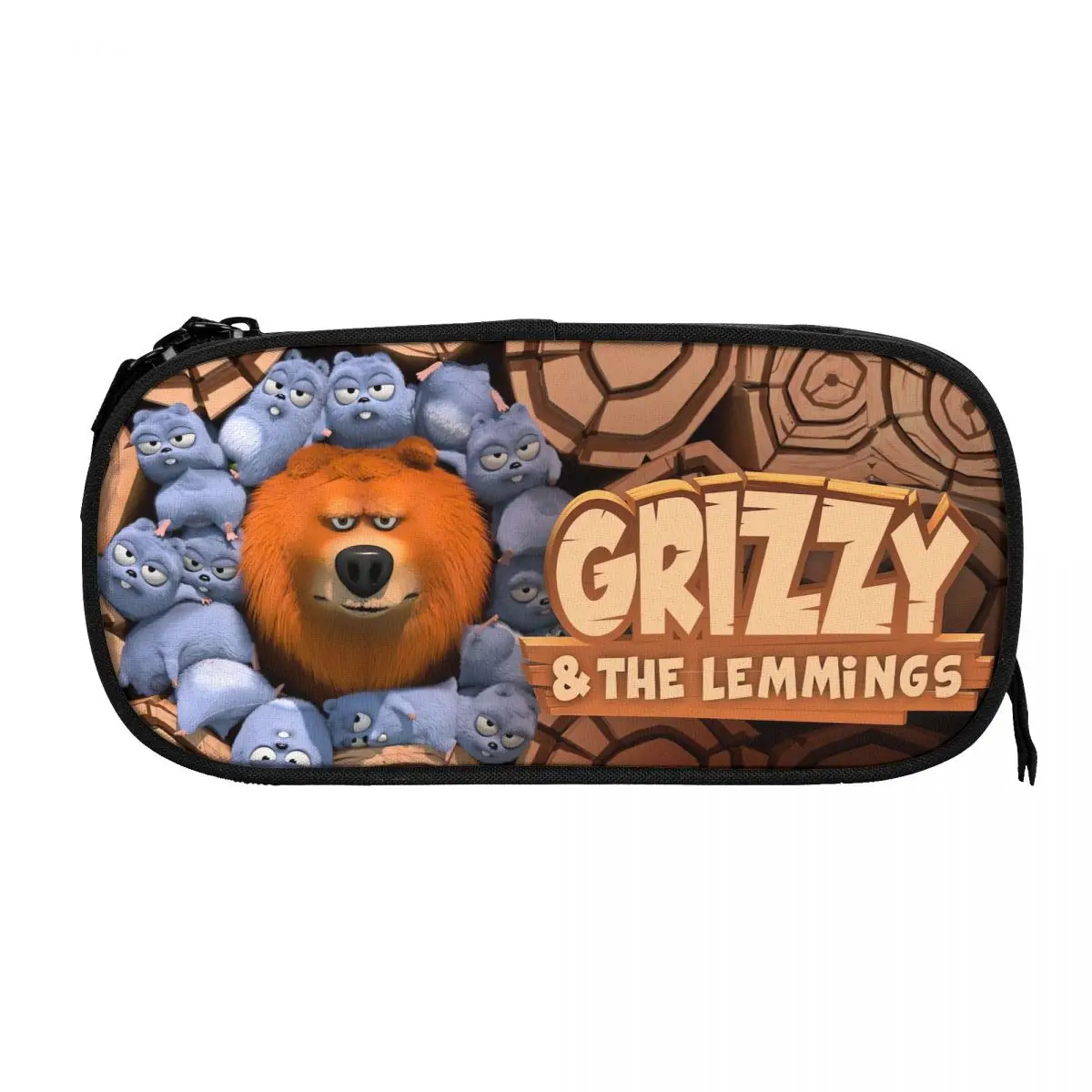 

Grizzy And The Lemmings Pen Box Student School Anime Zipper Pen Bag Child Stationery Bag pencase Gift