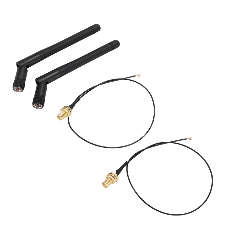 A73T 2개/세트 2.4GHz 3dBi 와이파이 2.4G 안테나 RP-SMA 수컷 무선 라우터+PCI U.FL IPX에서 RP SMA 수컷 피그테일 케이블