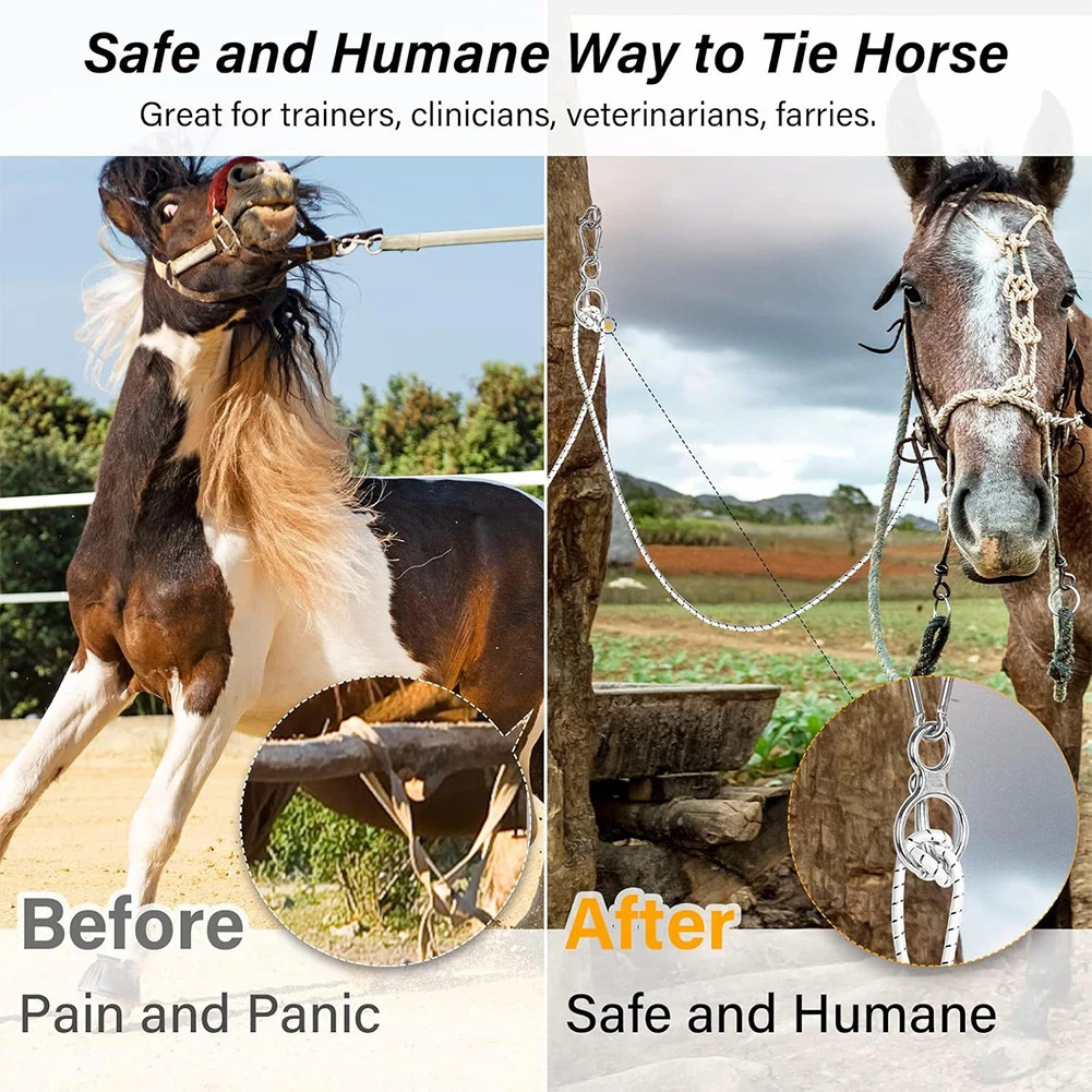 Horse Tie Ring Stainless Steel Horse Accessories Horse Training Equipment Prevent Horses From Pulling Back 6
