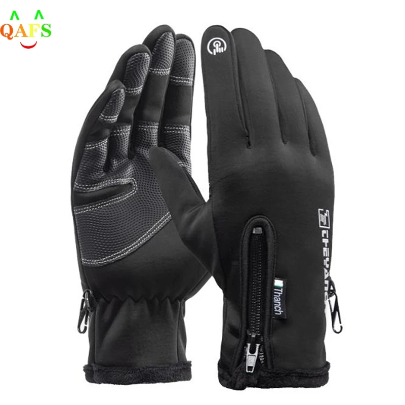 Outdoor Winter Gloves For Men Waterproof Thermal Fleece Lined Resistant Touch Screen Non-slip Motorbike Riding Mountaineering