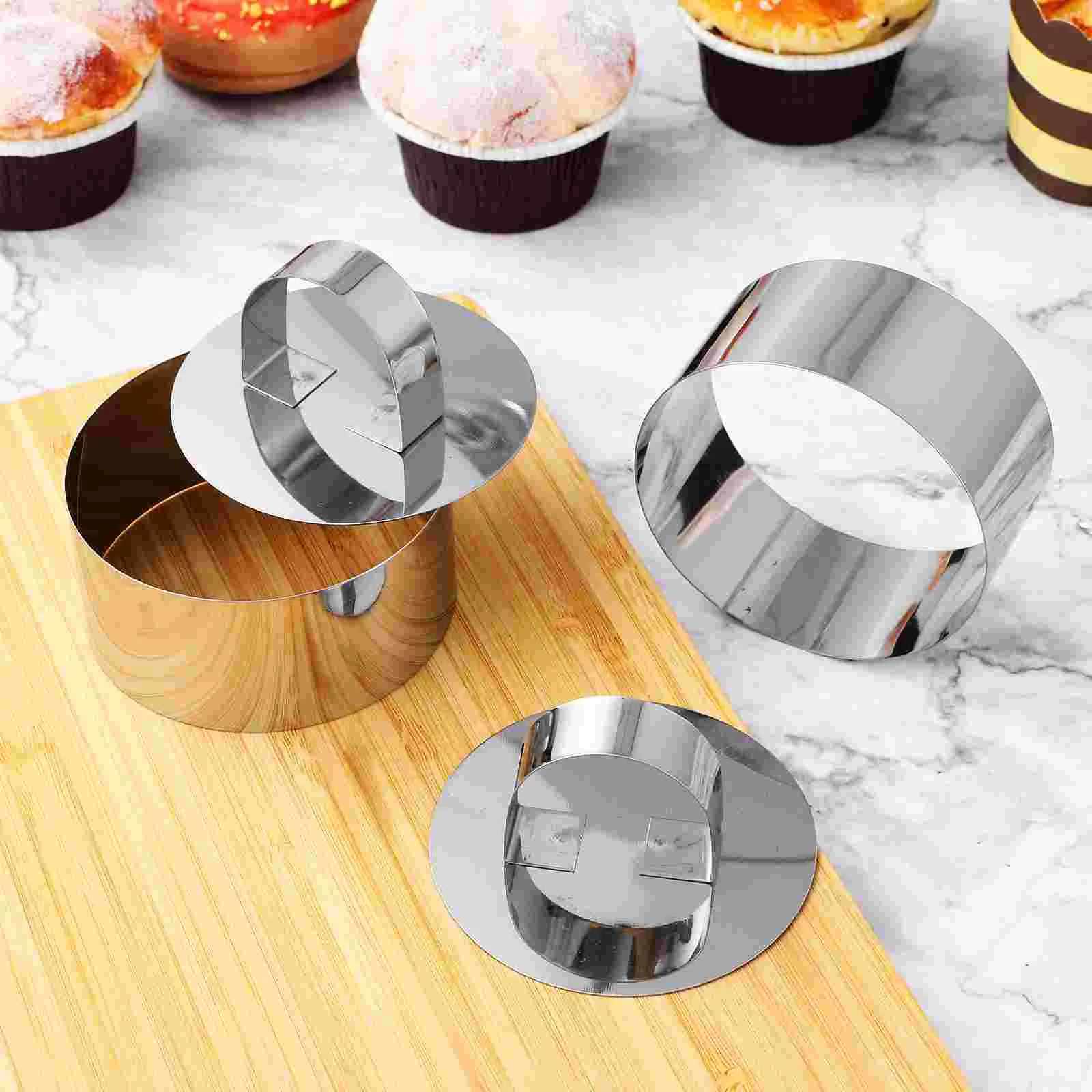 

8 Sets Die Ring Molds Stainless Steel Tiramisu Cake Rings for Mousse Round Platen
