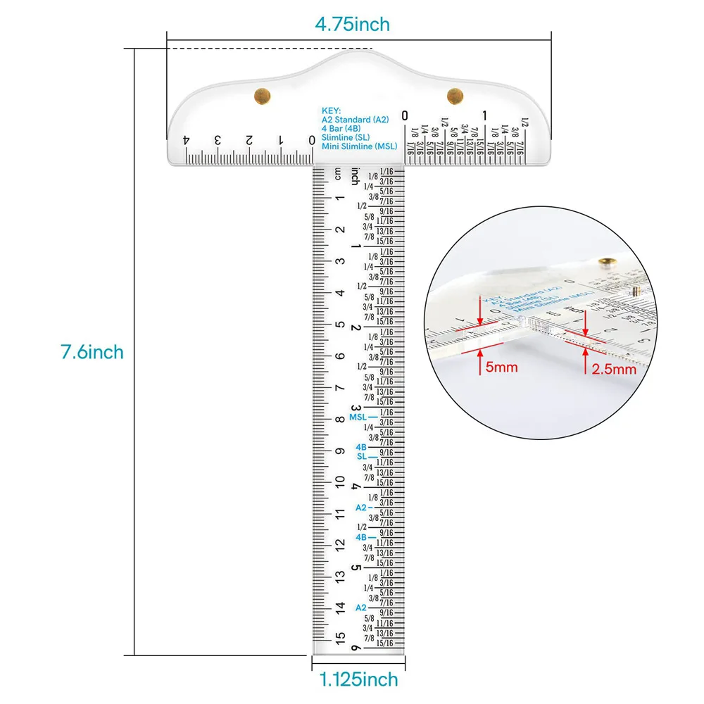 T Square Ruler Acrylic Clear Ruler For Drawing 6 Inches T Ruler T Ruler For  Crafting Drafting Layout Work Art Framing & Drafting - AliExpress