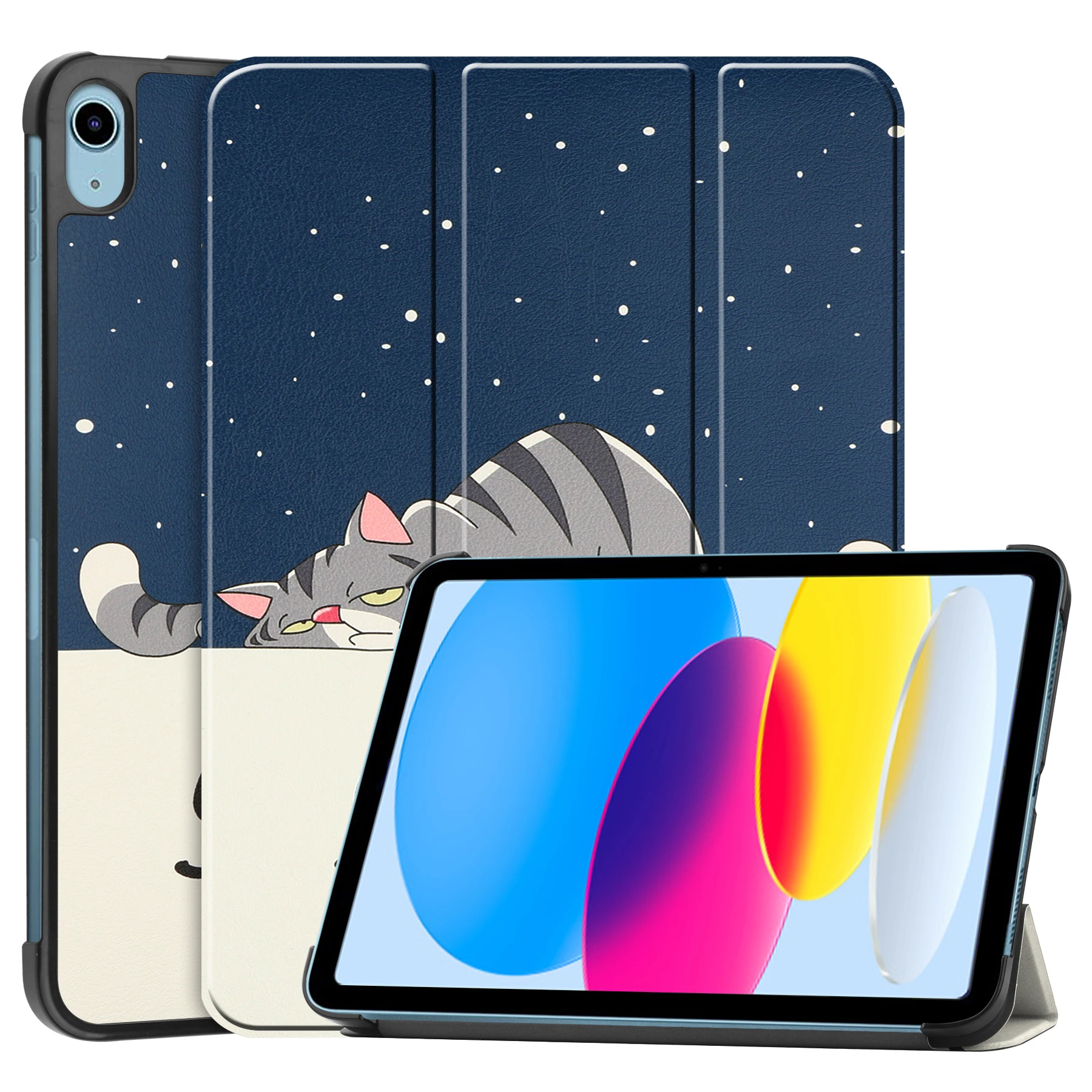 För iPad 10 2022 10:e generationens 10,9 tums surfplatta Magnetiskt vikbart smart skal för Apple iPad Air 4 Air 5 fodral A2757 A2777_voghion.com