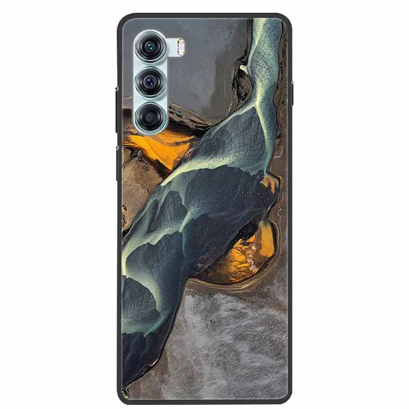Marble Silicone Black Soft Protective Phone Case Cover