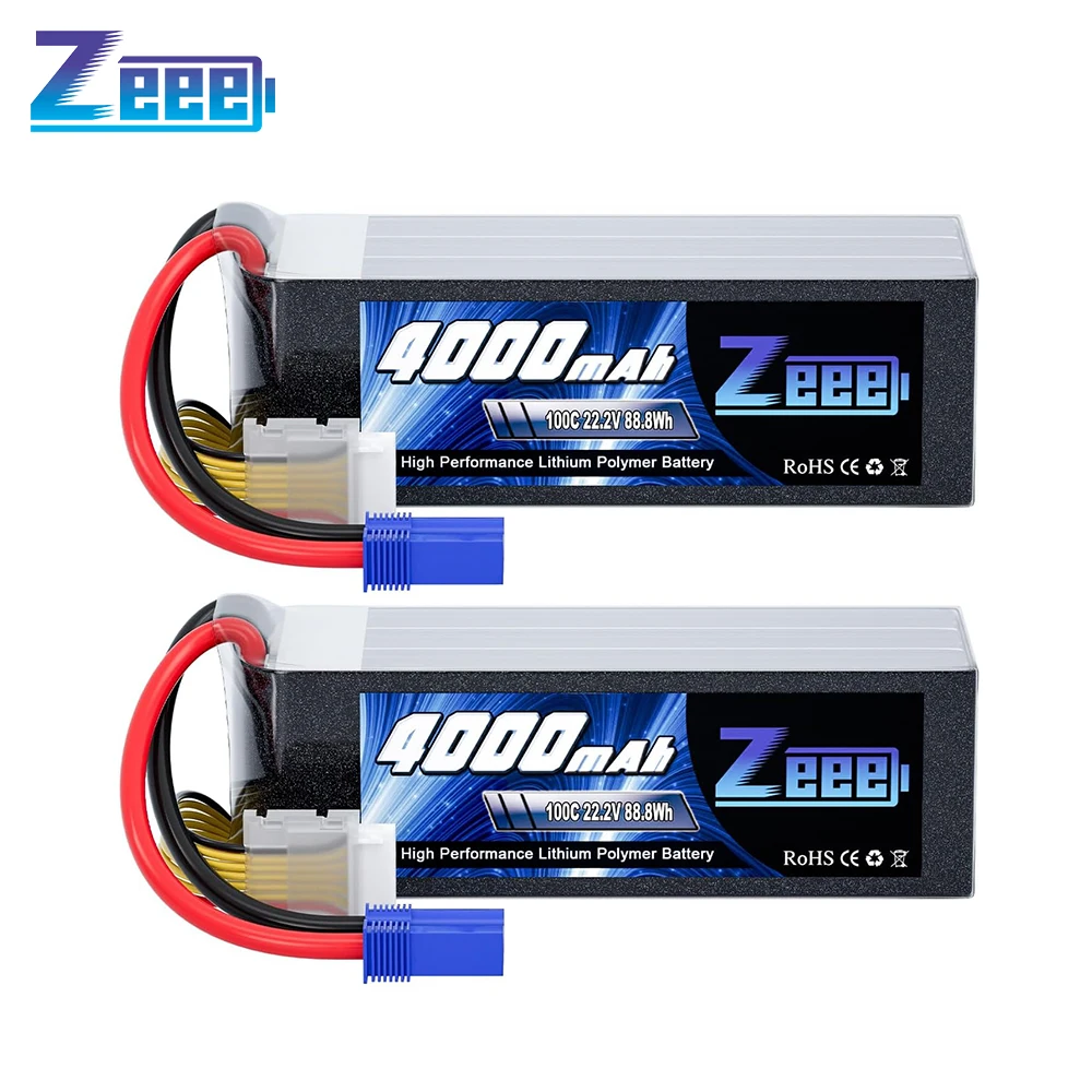 2 pièces Zeee 6S 4000mAh FPV Drone batterie 22.2V 100C Lipo batterie EC5 prise pour RC course passe-temps avion hélicoptère RC modèle pièces