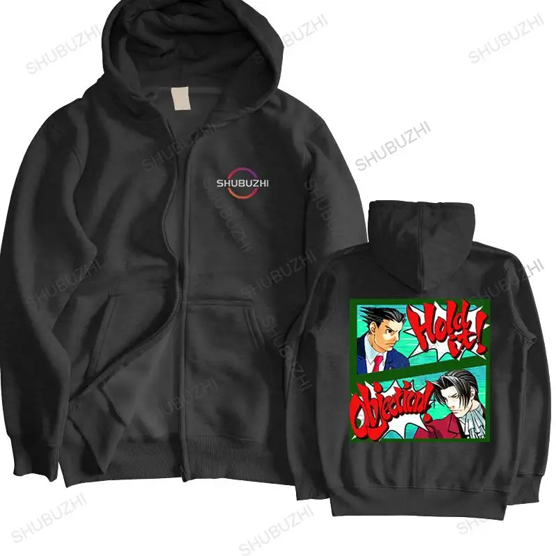 

homme cotton hoodies zipper casual sweatshirt Ace Attorney HOLD IT Objection fashion spring winter hoodie zipper euro size
