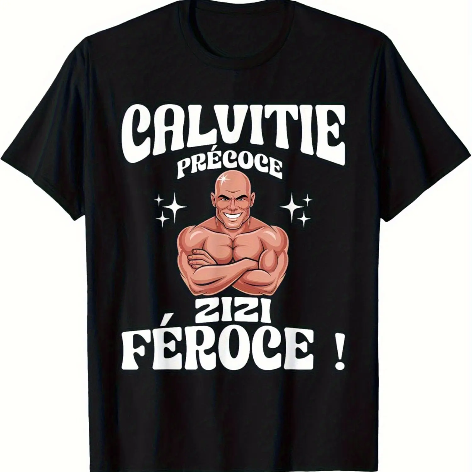 Premature Baldness Fierce Willie Baldness Humorous Funny Men's T-shirt Suitable for Both Men and Women All Year Round