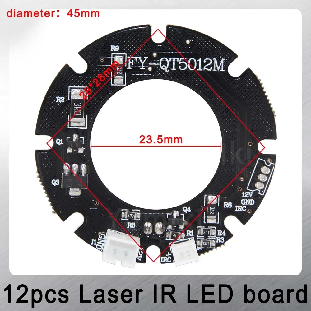 Ip camera surveillance camera accessories infrared led board Yuniki infrared 12*Laser IR LED board for MTV Lens CCTV IP cameras night vision (Diameter: 45mm)