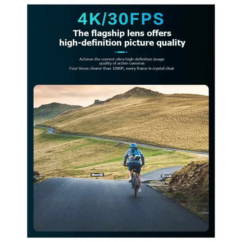 4K 헤드 마운트 카메라 흔들림 방지 비디오 카메라 1250Mah 배터리 가정, 여행, 회의용 와이파이 바디 카메라