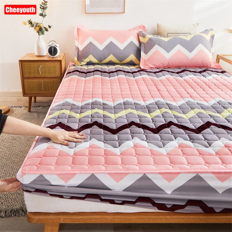 Waterproof Mattress Cover Thick Quilted Fitted Bed Sheet Without