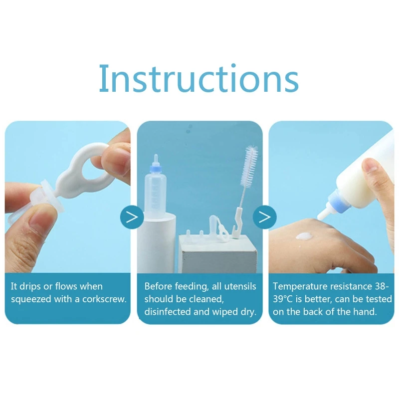 

Kitten Bottles Puppy Bottles Feeding Bottle with 4 Different Types of Pacifiers Dropship