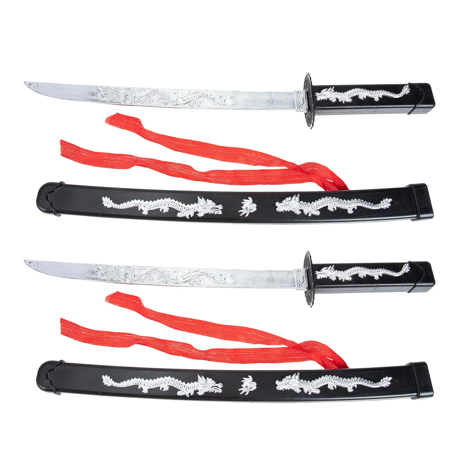 

2 Pcs Imitation Samurai Sword Toys Cosplay Props Make up Plastic for Halloween Children Plaything Kids