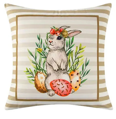 

Easter Pillowcase Spring Farmhouse Pillow Easter Decorative Short Plush Home Pillowcase funda cojin 50x50 cushion covers