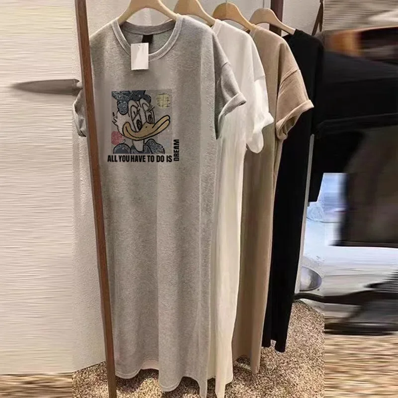 Pure Cotton light gray [ALL-YOU Donald Duck black pattern]]