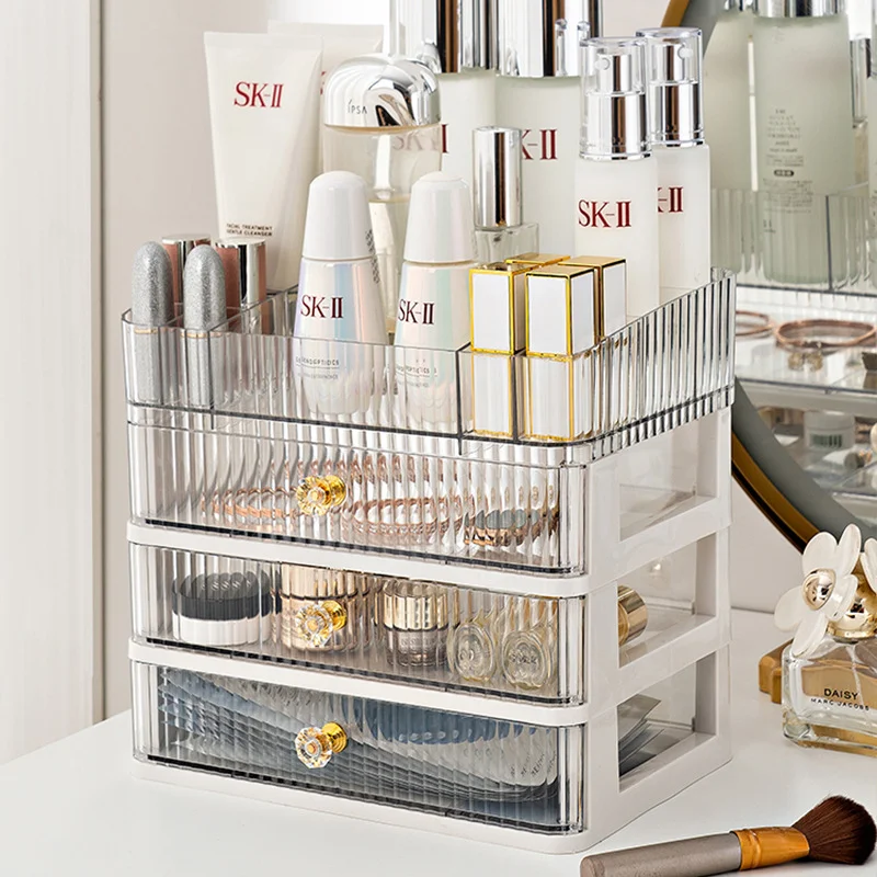 Makeup organizer for vanity Skincare Organizer for Bathroom Countertop  Vanity, Skin care product jewelry storage box.(WHITE)