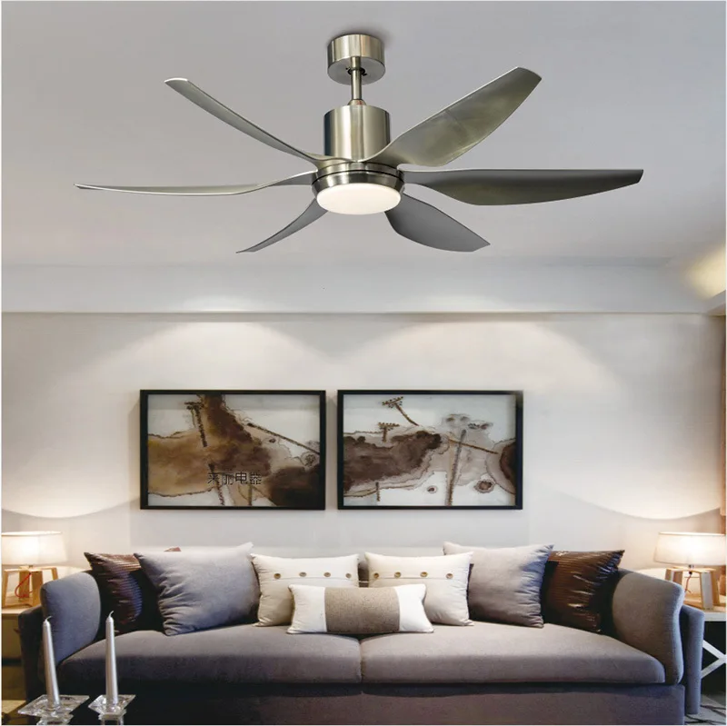 Nordic large country industrial wind ceiling fan 66 inch LED light DC American retro remote restaurant living room ceiling fans