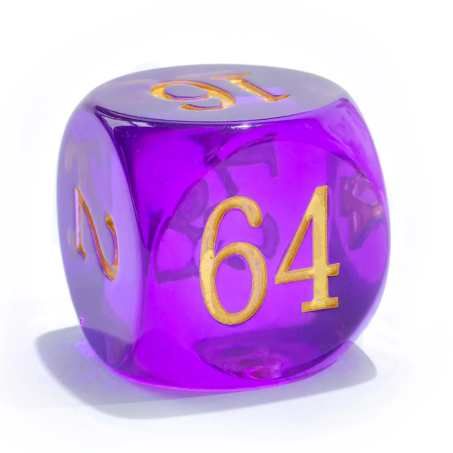 Large Translucent Backgammon Doubling Cube - Assorted Colors, 30MM