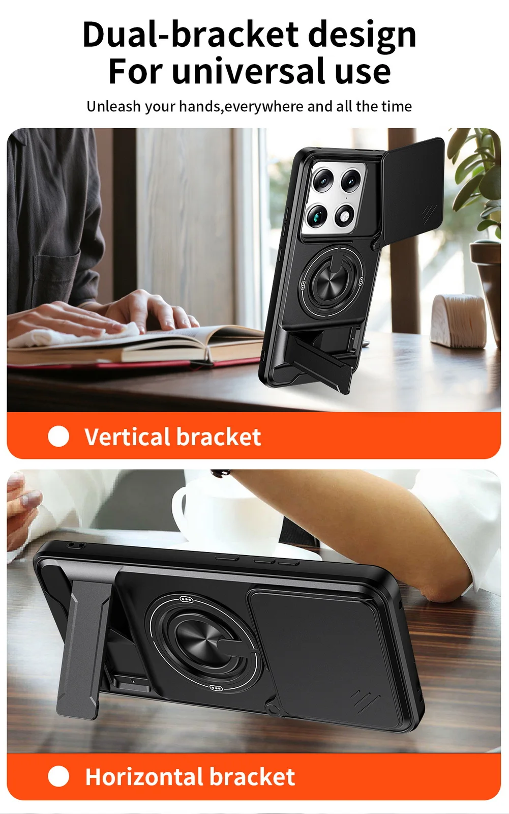 Dual-Function Ring Grip with Built-in Magnetic Car Holder - Protective Case