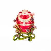 QIFU New Red Faberge Egg Trinket Box for Home Decor Gifts 2