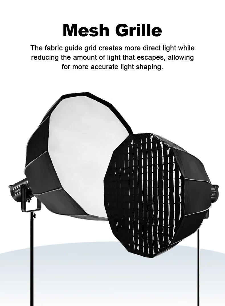 Softbox Bowen Mount CH-P 50cm 70cm 90cm Soft Box with Grid for Speedlight Flas