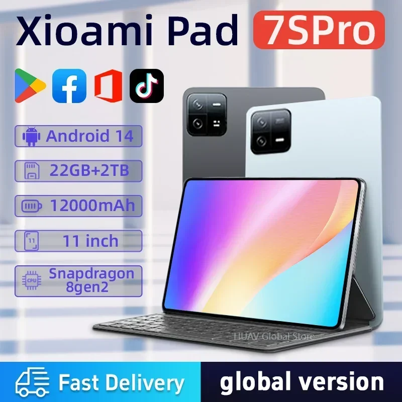 7S Pro Global Edition Tablet Pad Snapdragon 8gen2 Android 14 HD 4K 22GB + 2TB 5G dual SIM WIFI Graphics Tablet Monitor