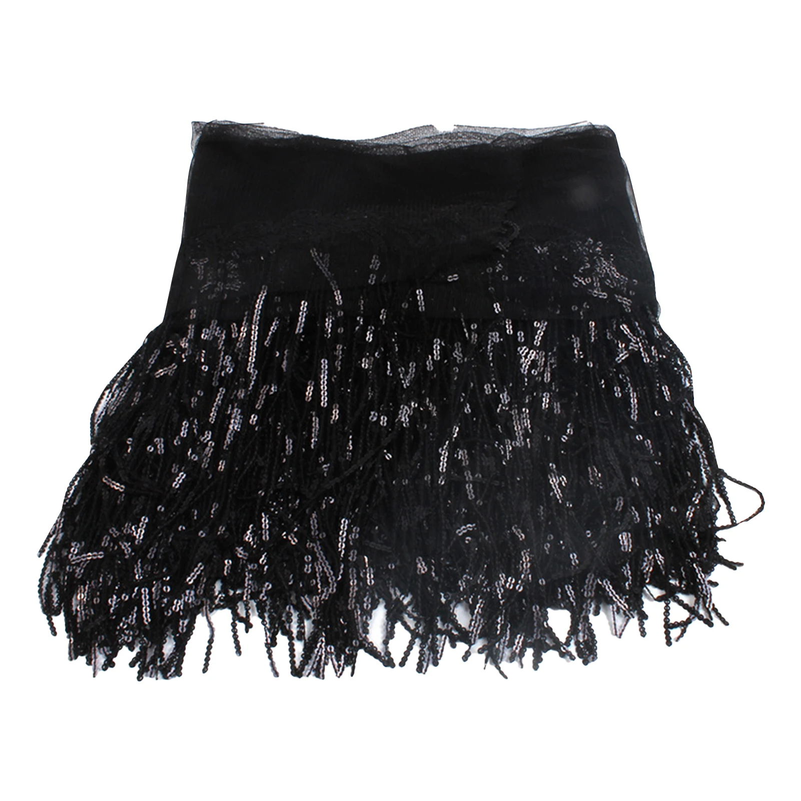 10 Yard Dress Leaf Shape Performance Clothing Fringe Trim With Sequins Sewing Accessories DIY Black Silver Polyester Curtain