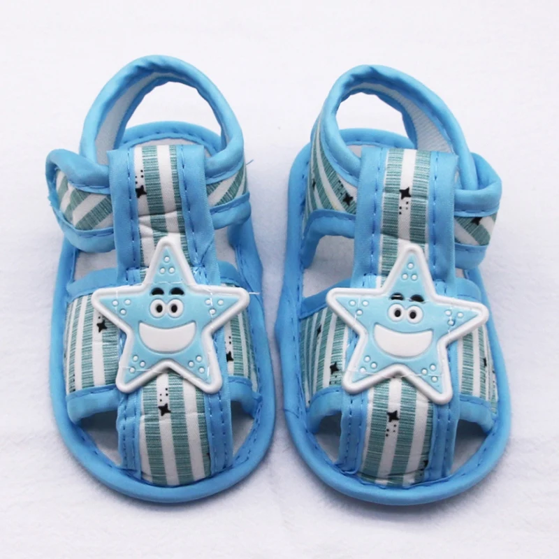 Summer Baby Boy Girl Star Pattern Hollow Sandals Cotton Infant Toddler Soft Sole Shoes First Walker