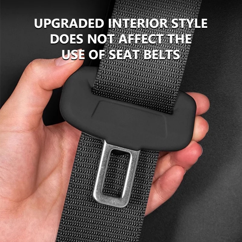 2-Pack Full-Wrap Rubber Seat Belt Buckle Protectors - Universal Fit