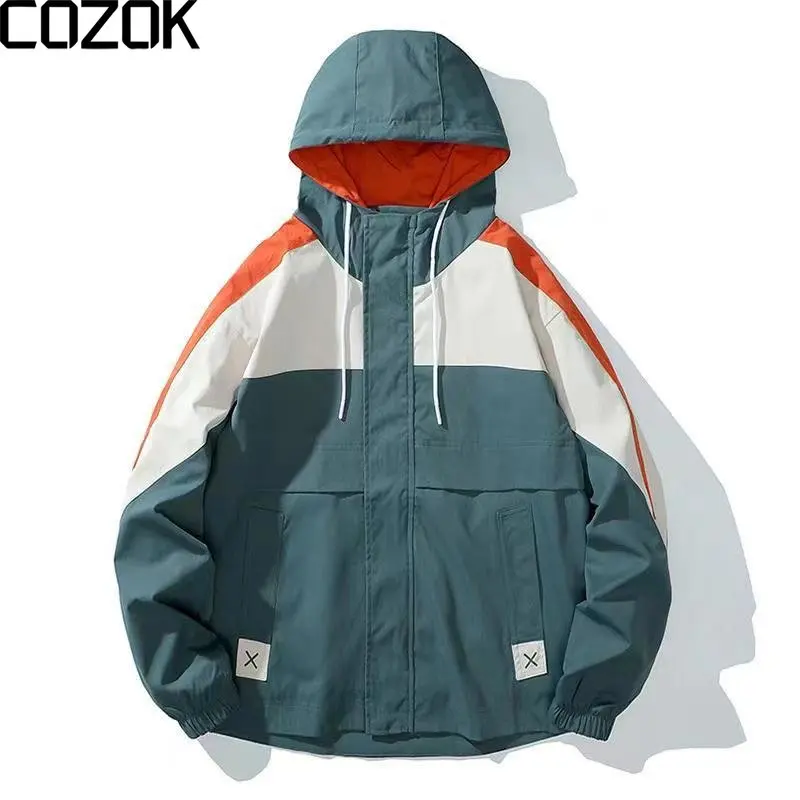 

Embroidery Zip Up Hoodies Waterproof Male Windbreakers Nylon Raincoat for Men 2022 Winter Trench Coats Teckwear Men's clothing