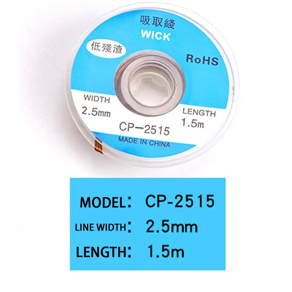 Desoldering Braid Tape Copper Welding Solder Remover 1/1.5/2.5/3/3.5mm Wire Soldering Wick Tin Lead Cord Flux BGA Repair Tool