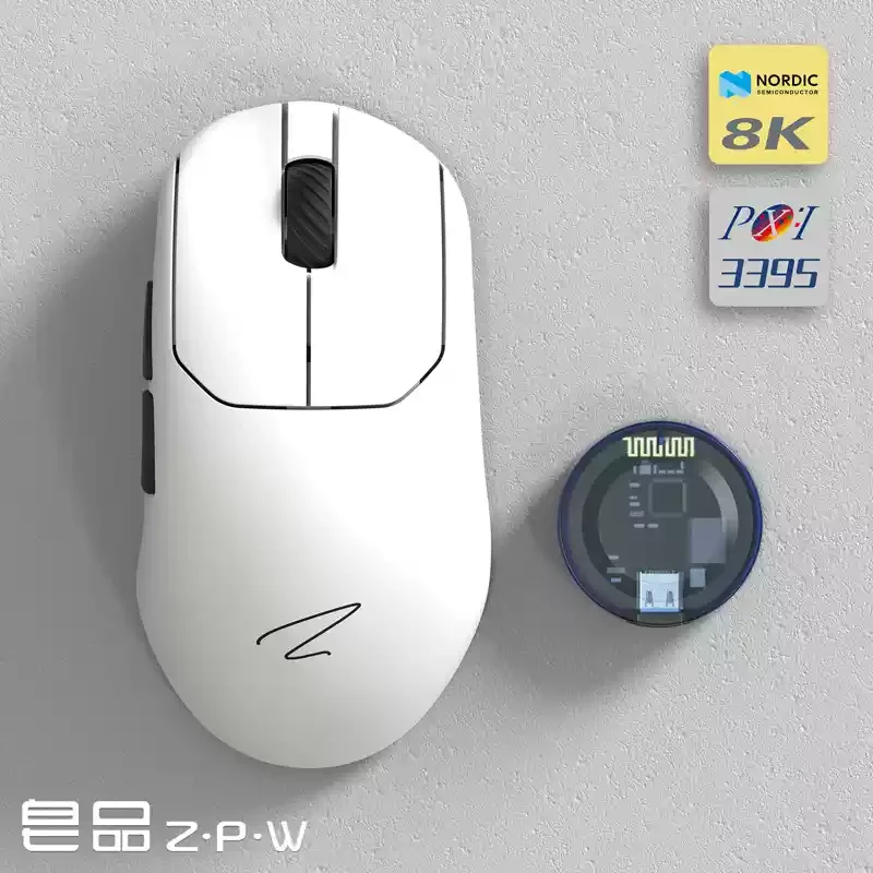 Zaopin ZPW 8K ブルー PAW3395 無線マウス Mouse Zaopin ZPW』レビュー、8K対応・50g未満の超軽量ゲーミングマウス
