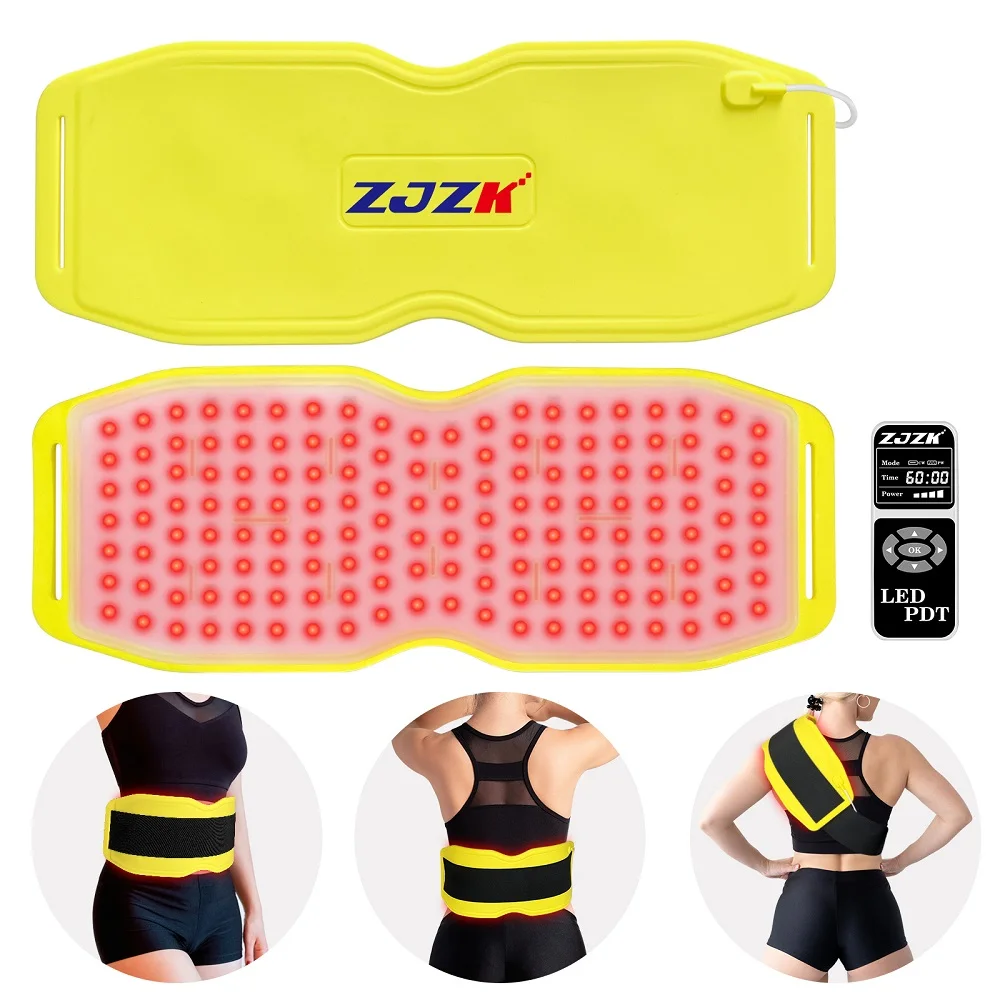 

ZJZK New LED Red Light Therapy Belt 660 850 940 nm Infrared Waist Back Abdomen Knee Massager Brace For Joint Pain Wound Heal
