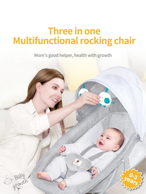 Mecedora Eléctrica 3 En 1 Multifunción Para Bebé Recién Nacido, Columpio  Eléctrico Con Bluetooth, Sillas Inteligentes, Gran Espacio - Mecedoras Y  Columpios - AliExpress