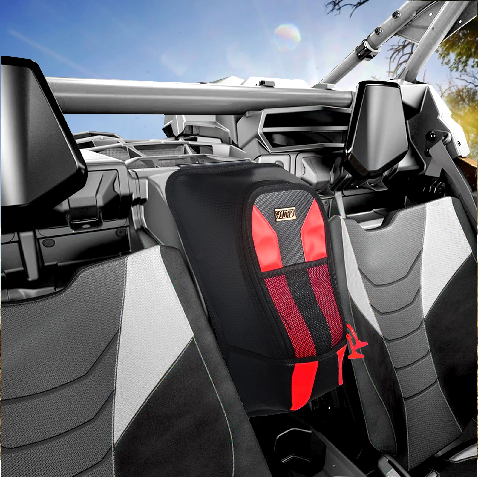Goldfire UTV Side Storage Door Bag Knee Pad Center Storage Bag Car Organizer For Can Am Maverick X3 Max 2017-2022 Accessories