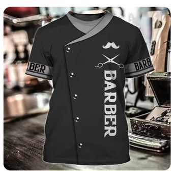 Hot Men's T Shirt Barber Shop Tops 3D Print Short Sleeve Pullover Male Summer Street Fashion Vintage Clothes Harajuku y2k Tees