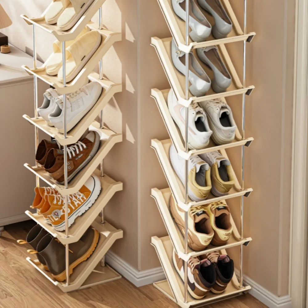 Simple Multi-Layer Shoe Storage Shelves Save Space For Household Stackable Sneaker Organizer Entrance Detachable Shoes Cabinets