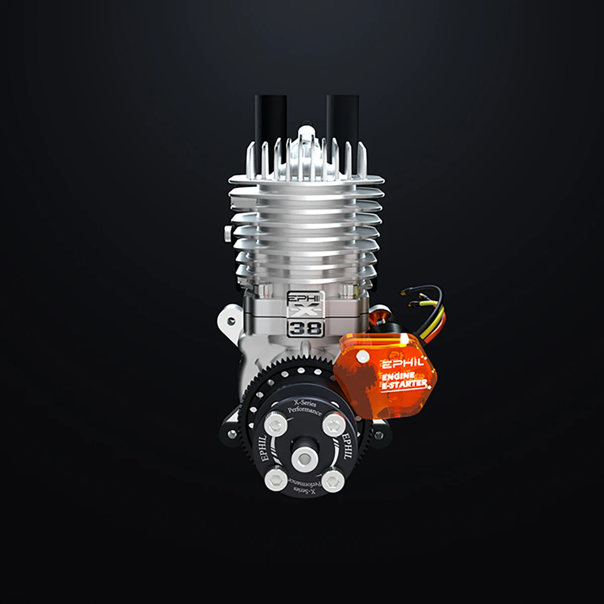 EPHIL X-38cc-R PRO 모델 엔진 전기 시동 단기통 2행정 후방 고정 날개