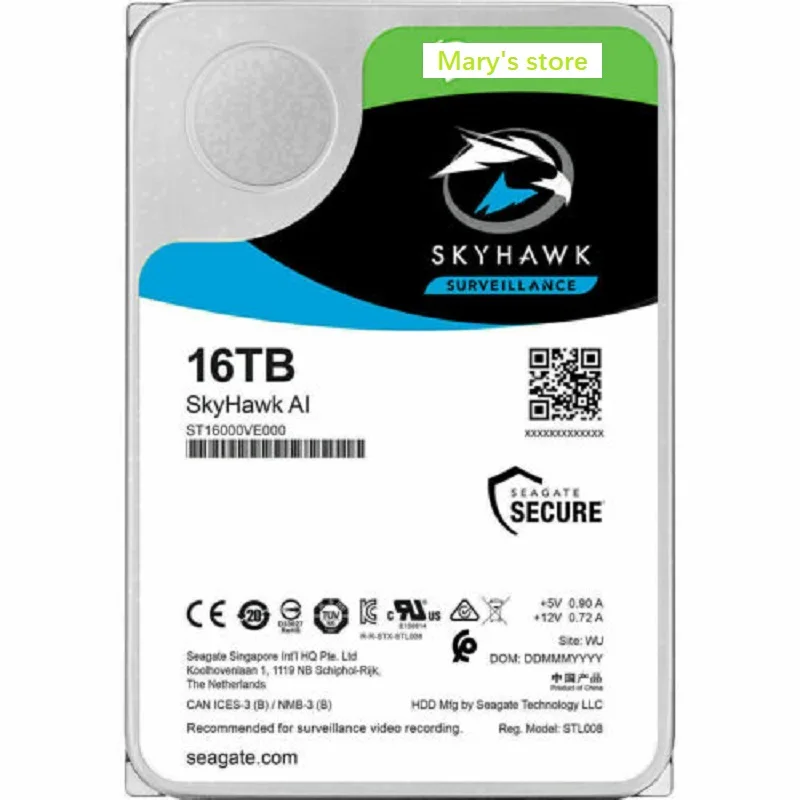 Hard Drive ST16000VE002 SkyHawk AI 16TB Internal 7200 RPM 3.5 inch