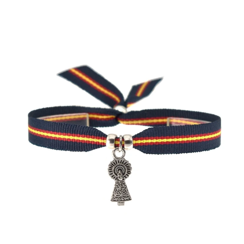 Cinta virgen del pilar -(Pulsera España, Aragón, y muchos colores) Cintas  de la Medida de la virgen del pilar (Bandera España) : : Moda